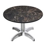 CPBL | Compact Loungetisch | Ø:H 60 x 38 cm | Cappuccino-Marmor / Aluminium | Zusatzgewicht
