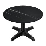 CPBL | Compact Loungetisch | Ø:H 70 x 38 cm | Schwarz-Marmor / Aluminium Schwarz | Zusatzgewicht