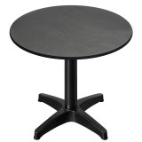 CPBL | Bistrot Table en HPL | Ø : H 60 x 80 cm | Anthracite / Aluminium Noir | Poids supplémentaire | Rond