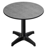 CPBL | HPL Bistrotafel | Ø: H 70 x 80 cm | Beton / Aluminium Zwart | Extra gewicht | Rond