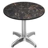 CPBL | HPL Bistrotisch | Ø:H 60 x 80 cm | Cappuccino-Marmer / Aluminium | Extra gewicht | Rond