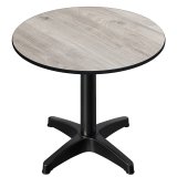 CPBL | HPL Bistrotafel | Ø: H 60 x 80 cm | Eiken-Wit / Aluminium Zwart | Extra gewicht | Rond