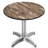 CPBL | HPL Bistrotisch | Ø: H 60 x 80 cm | Vintage Old / Aluminium | Extra gewicht | Rond