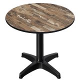 CPBL | HPL Bistrotisch | Ø: H 60 x 80 cm | Vintage Old / Aluminium | Aanvulgewicht | Rond