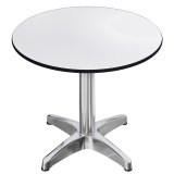 CPBL | HPL Bistrotisch | Ø:H 70 x 80 cm | Wit / Aluminium | Extra gewicht | Rond