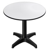 CPBL | HPL Bistrotisch | Ø: H 60 x 80 cm | Wit / Aluminium Zwart | Extra gewicht | Rond