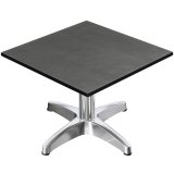 CPBL | Compact Loungetisch | B:T:H 70 x 70 x 38 cm | Anthrazit / Aluminium | Klappbar | Zusatzgewicht