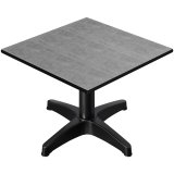 CPBL | Compact Loungetisch | B:T:H 70 x 70 x 38 cm | Beton / Aluminium Schwarz | Klappbar | Zusatzgewicht