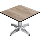 CPBL | Compact Loungetisch | B:T:H 70 x 70 x 38 cm | Eiche / Aluminium | Klappbar | Zusatzgewicht