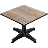 CPBL | Table d'appoint compact | L:PR:HA 60 x 60 x 38 cm | Chêne / Aluminium | Pliable | Poids supplémentaire
