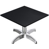 CPBL | Compact Loungetisch | B:T:H 70 x 70 x 38 cm | Schwarz / Aluminium | Klappbar | Zusatzgewicht