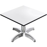 CPBL | Compact Loungetisch | B:T:H 60 x 60 x 38 cm | Weiß / Aluminium | Klappbar | Zusatzgewicht