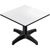 CPBL | Kompakt Loungetafel | B: H: D 60 x 60 x 38 cm | Vitt / Aluminium Svart | Hopfällbar | Tillsatsvikt