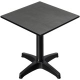 CPBL | HPL Bistro Tisch | B:T:H 60 x 60 x 78 cm | Anthrazit / Aluminium Schwarz | Klappbar + Zusatzgewicht | Quadratisch