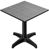 CPBL | HPL Bistro Table | W:H:D 60 x 78 x 60 cm | Concrete / Black Aluminum | Foldable + Additional Weight | Square