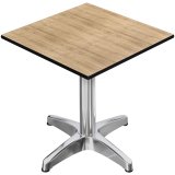 CPBL | HPL Bistrostół | Wymiary (szer. x gł. x wys.): 70 x 70 x 78 cm | Dąb / Aluminium | Składany + dodatkowa waga | Kwadratowy