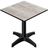 CPBL | HPL Bistro Bord | B: D: H 60 x 60 x 78 cm | Eg / Aluminium Sort | Foldbar + Ekstra vægt | Kvadratisk
