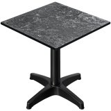 CPBL | HPL Bistro Bord | B: D: H 60 x 60 x 78 cm | Felsen / Aluminium | Klapbart + Ekstra Vægt | Kvadratisk