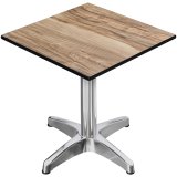 CPBL | HPL Bistro Tafel | B:G:H 70 x 70 x 78 cm | Sheesham / Aluminium | Opvouwbaar + Extra gewicht | Vierkant