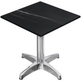 CPBL | HPL Bistro Bord | B: D: H 60 x 60 x 78 cm | Svart marmor / Aluminium | Kantholdbar + Ekstra vekt | Kvadratisk