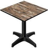CPBL | HPL Bistro Bord | B: D: H 60 x 60 x 78 cm | Vintage Old / Aluminium | Foldbar + Ekstra vægt | Kvadratisk