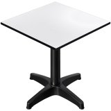CPBL | HPL Bistro Tisch | B:T:H 60 x 60 x 78 cm | Weiß / Aluminium Schwarz | Klappbar + Zusatzgewicht | Quadratisch