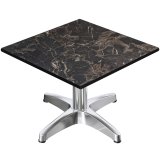 CPBL | Compact Loungetisch | B:T:H 70 x 70 x 38 cm | Cappuccino-Marmor / Aluminium | Zusatzgewicht