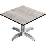 CPBL | Compact Loungetisch | B:T:H 70 x 70 x 38 cm | Eiche-Weiß / Aluminium | Zusatzgewicht