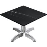 CPBL | Compact Loungetisch | B:T:H 70 x 70 x 38 cm | Schwarz-Marmor / Aluminium | Zusatzgewicht