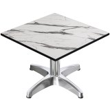 CPBL | Compact Loungetisch | B:T:H 70 x 70 x 38 cm | Weiß-Marmor / Aluminium | Zusatzgewicht