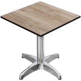 CPBL | HPL Bistrotisch | B: H: 70 x 70 x 80 cm | Eik / Aluminium | Extra gewicht | Vierkant