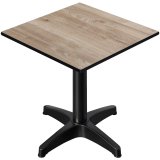 CPBL | HPL Bistrotisch | B:T:H 60 x 60 x 80 cm | Eiche / Aluminium | Zusatzgewicht | Quadratisch