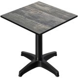 CPBL | HPL Bistrotisch | B: D: H 60 x 60 x 80 cm | Ruw eikenhout / aluminium | Extra gewicht | Vierkant