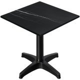 CPBL | HPL Bistrotisch | B: D: H 60 x 60 x 80 cm | Sort Marmor / Aluminium Sort | Ekstra vægt | Kvadratisk