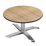 CPTG | Table basse de bistro | Ø : H 70 x 39 cm | Chêne / Aluminium | Pliable / Poids supplémentaire