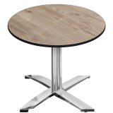 CPTG | Bistro Tisch | Ø:H 60 x 76 cm | Rustikal Eiche / Aluminium | Klappbar/ Zusatzgewicht