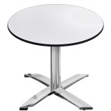 CPTG | Bistro Tisch | Ø:H 60 x 76 cm | Weiß / Aluminium | Klappbar/ Zusatzgewicht