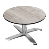 CPTG | Bistro Loungetisch | Ø:H 60 x 39 cm | Eiche-Weiß / Aluminium | Zusatzgewicht