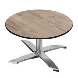 CPTG | Bistro Loungetisch | Ø:H 60 x 39 cm | Rustikal Eiche / Aluminium | Zusatzgewicht
