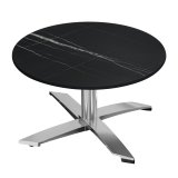 CPTG | Bistro Loungetisch | Ø:H 60 x 39 cm | Schwarz Marmor / Aluminium | Zusatzgewicht
