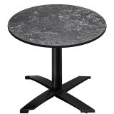 CPTG | Bistro Tisch | Ø:H 60 x 76 cm | Felsen / Aluminium Schwarz | Zusatzgewicht