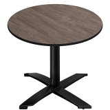 CPTG | Bistro Tisch | Ø:H 70 x 76 cm | Light Wenge / Aluminium Schwarz | Zusatzgewicht