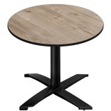 CPTG | Bistro Tisch | Ø:H 60 x 76 cm | Rustikal Eiche / Aluminium Schwarz | Zusatzgewicht