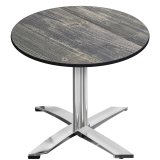 CPTG | Stół Bistro | Śr: H 70 x 76 cm | Rustykalny dąb / aluminium | Dodatkowa waga
