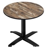 CPTG | Bistro Tisch | Ø:H 60 x 76 cm | Vintage Old / Aluminium Schwarz | Zusatzgewicht