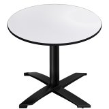 CPTG | Bistro Tisch | Ø:H 70 x 76 cm | Weiß / Aluminium Schwarz | Zusatzgewicht