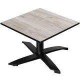 CPTG | Bistro Loungebord | B: T: H 70 x 70 x 39 cm | Eg: Hvid / Aluminium Sort | Foldbar / Ekstra vægt