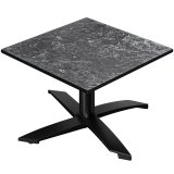 CPTG | Bistro Loungetisch | B:T:H 70 x 70 x 39 cm | Felsen / Aluminium Schwarz | Klappbar/ Zusatzgewicht
