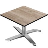 CPTG | Bistro Loungetafel | B: d: h 60 x 60 x 39 cm | Rustieke Eik / Aluminium | Opvouwbaar/ Extra gewicht