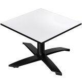 CPTG | Bistro loungebord | B: T: H 70 x 70 x 39 cm | Hvid / Aluminium Sort | Foldbart / Ekstra vægt